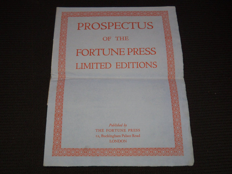 1920'S PROSPECTUS OF THE FORTUNE PRESS LIMITED EDITIONS PAMPHLET - J 7989