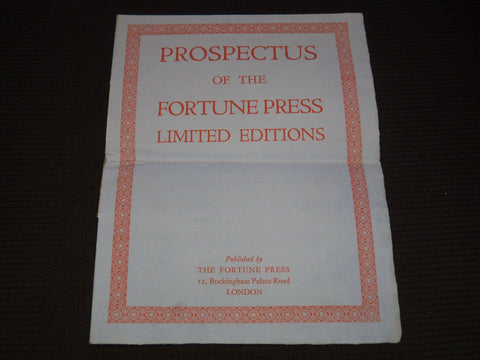 1920'S PROSPECTUS OF THE FORTUNE PRESS LIMITED EDITIONS PAMPHLET - J 7989