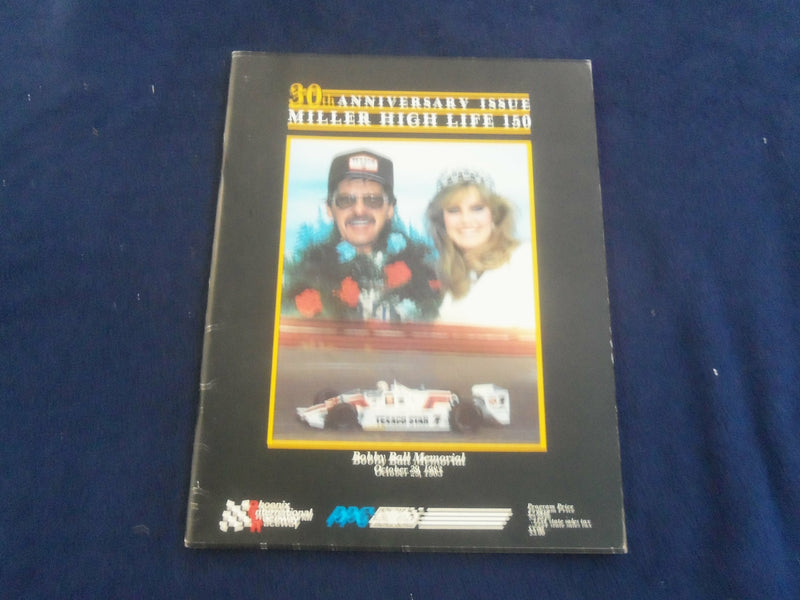 1983 OCTOBER 29 30TH ANNIVERSARY MILLER HIGH LIFE 150 RACING PROGRAM - SP 3898F