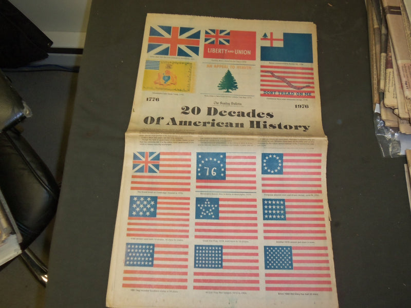 1976 JULY 4 THE SUNDAY BULLETIN (TAUNTON, MA) NEWSPAPER - BICENTENNIAL - NP 3206