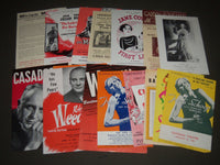 1937-1950 THEATRE & CONCERT PROMOTIONAL PIECES LOT OF 16 DIFFERENT - J 2452