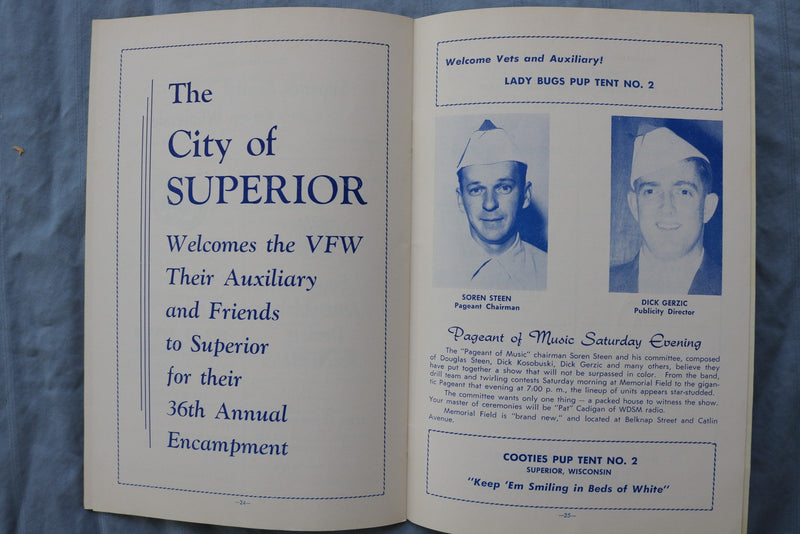 1957 VETERANS OF FOREIGN WARS & AUXILIARY ENCAMPMENT PROGRAM- WISCONSIN -K 2999