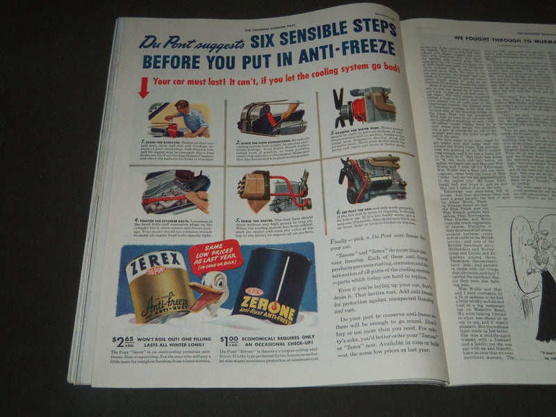 1942 NOVEMBER 7 THE SATURDAY EVENING POST MAGAZINE - ILLUSTRATED COVER - SP 398