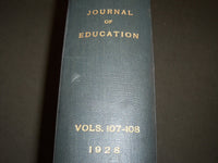 1928 JANUARY-DECEMBER JOURNAL OF EDUCATION BOUND VOLUME - COMPLETE YEAR - R 891
