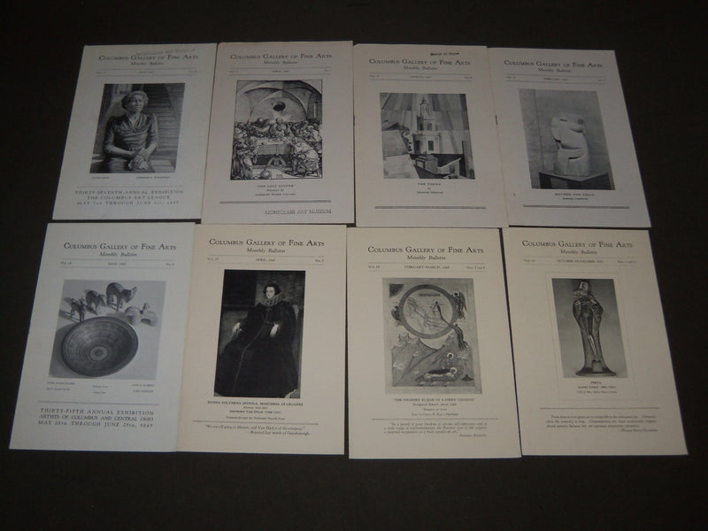 1940-1950 COLUMBUS GALLERY OF FINE ARTS MONTHLY BULLETINS LOT OF 58 - O 2674