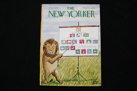 1972 SEPTEMBER 9 NEW YORKER MAGAZINE - GREAT ILLUSTRATED COVER - NY 2867