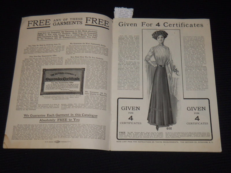 1911 THE HEFFRON CO. SPRING & SUMMER FASHION BOOK - SYRACUSE NEW YORK - SP 4863D