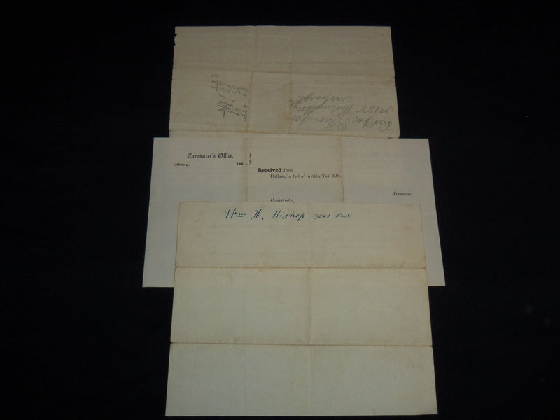 1849-1869 STATE OF NEW YORK COMPTROLLER'S OFFICE TAX BILLS LOT OF 3 - J 8853