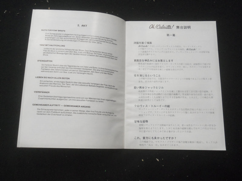 1981 OH! CALCUTTA! SHOW PROGRAM - EDISON THEATRE - MULTIPLE LANGUAGES - B 1140R