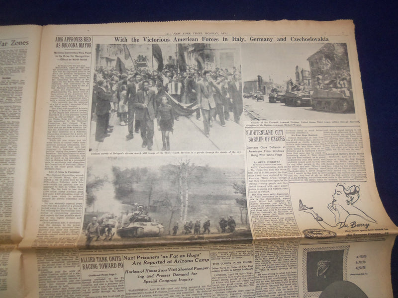 1945 APRIL 23 NEW YORK TIMES - RUSSIANS WIN SIXTH OF BERLIN, 16 SUBURBS- NP 6700