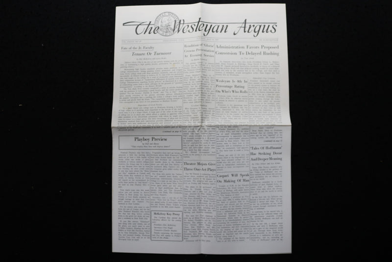 1957 MAY 14 THE WESLEYAN ARGUS SCHOOL NEWSPAPER - K 2943
