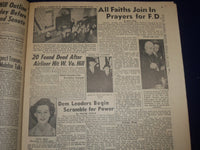 1945 APRIL 16 NEW YORK DAILY MIRROR - F. D. ROOSEVELT IS LAID TO REST - NP 1801
