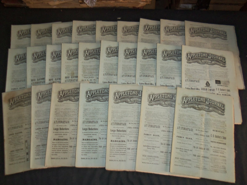 1876 APPLETON'S JOURNAL MAGAZINE -LOT OF 26 - NICE ADS & ILLUSTRATIONS - WR 634B
