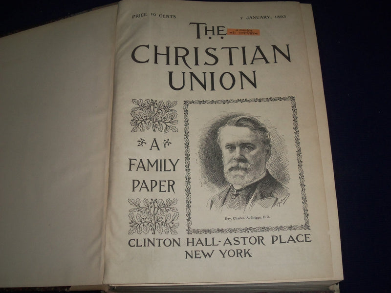 1893 JAN 7 - JUNE 24 THE CHRISTIAN UNION BOUND VOLUME - ILLUSTRATIONS - KD 2382
