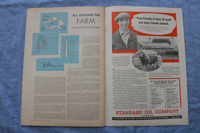 1938 AUGUST SUCCESSFUL FARMING MAGAZINE - GREAT COVER, ARTICLES & ADS - ST 1000N