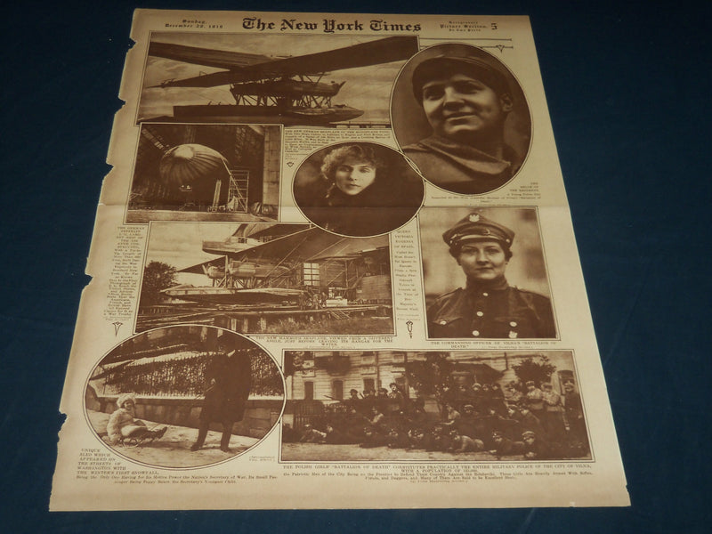 1919 DECEMBER 28 NEW YORK TIMES PICTURE SECTION - BECKETT - CARPENTER - NT 8828