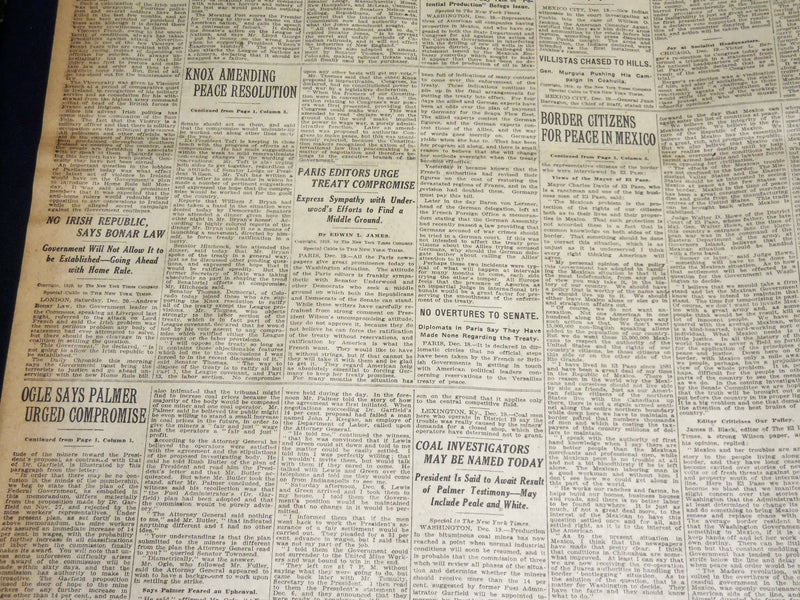1919 DECEMBER 20 NEW YORK TIMES - LORD FRENCH ATTACKED FROM AMBUSH - NT 8537