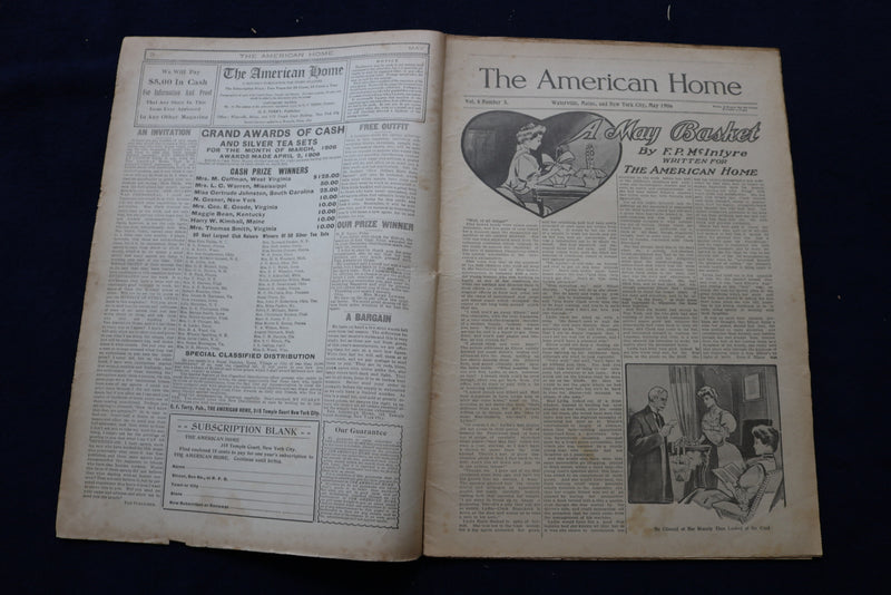 1906 MAY THE AMERICAN HOME NEWSPAPER - NICE ILLUSTRATED COVER - NP 8686