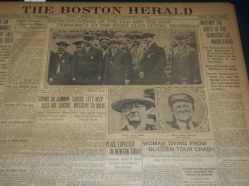 1907 JULY 12 THE BOSTON HERALD - ESSEX CLUB OUTING YESTERDAY - BH 252