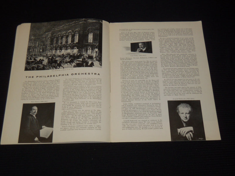 1956 PHILADELPHIA ORCHESTRA PROGRAM - ORMANDY - J 9517