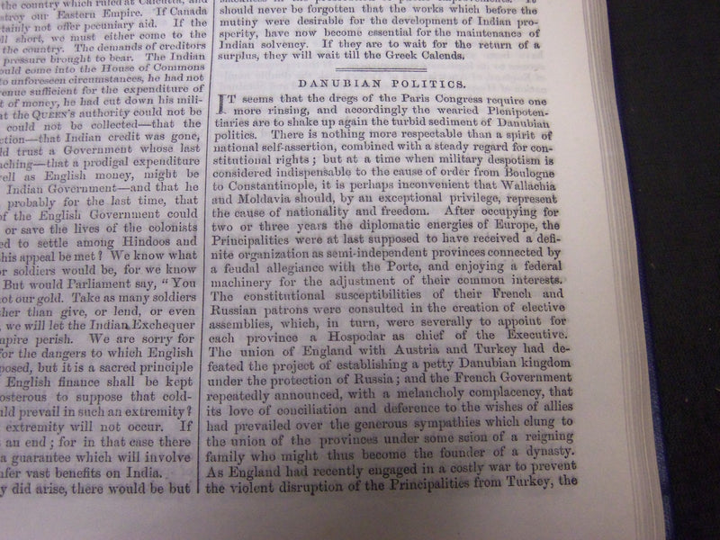 1859 JANUARY-JUNE SATURDAY REVIEW BOUND VOLUME NO. 7 - PUB. IN LONDON - R 1144
