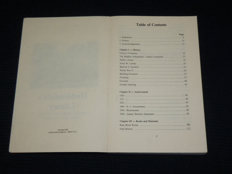 1978 HADDONFIELD'S LIBRARY SOFTCOVER BOOK BY BEATRICE STUCKERT - J 6887