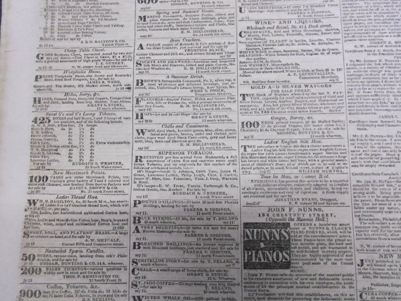 1841 NATIONAL GAZETTE LITERARY COMMERCIAL REGISTER NEWSPAPER LOT OF 19 - NP 1456