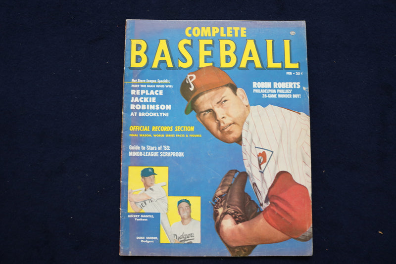 1953 FEBRUARY COMPLETE BASEBALL MAGAZINE - ROBIN ROBERTS COVER - E 11839
