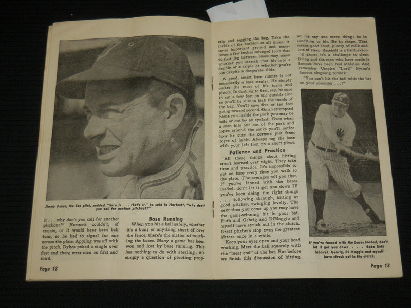 1940'S ROGERS HORNSBY HOW TO HIT AND PLAY THIRD BASE BOOK - J 6917
