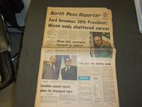 1974 AUGUST 9 NORTH PENN REPORTER NEWSPAPER - GERALD FORD INAUGURATION - NP 3255