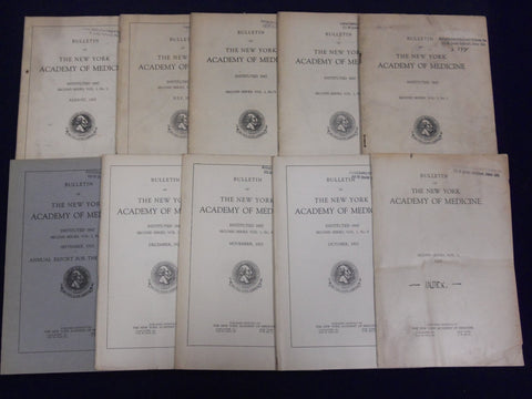 1925-1926 BULLETIN OF THE NEW YORK ACADEMY OF MEDICINE LOT OF 24 ISSUES - O 2115
