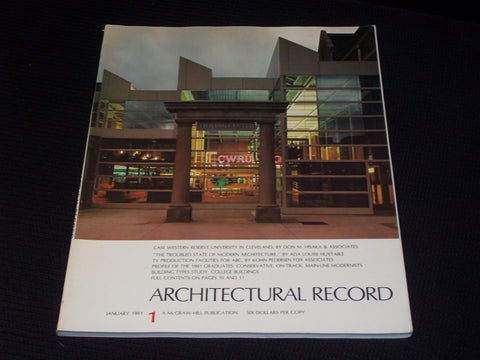 1981 JANUARY ARCHITECTURAL RECORD MAGAZINE - CASE WESTERN CLEVELAND - E 5956