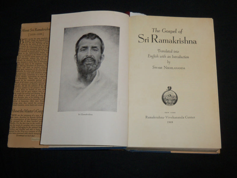 1969 THE GOSPEL OF SRI RAMAKRISHNA HARDCOVER BOOK BY SWAMI NIKHILANANDA- KD 6914