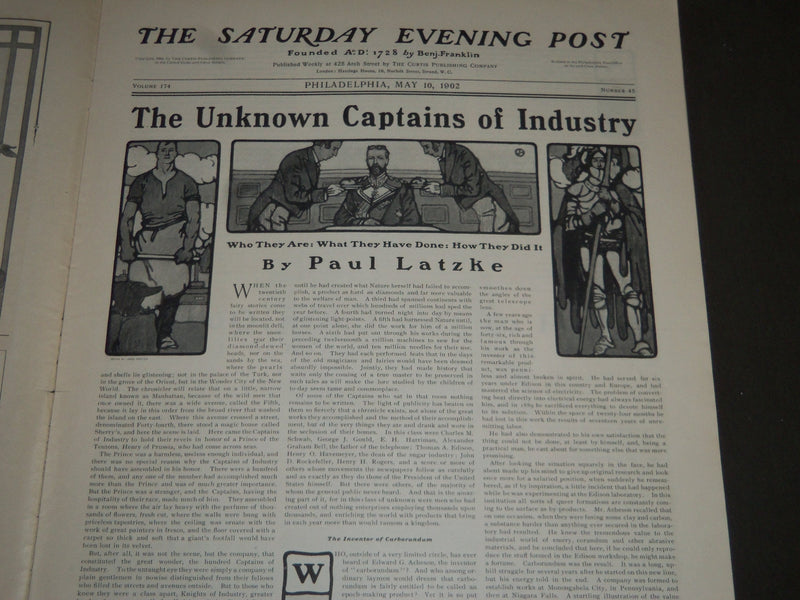 1902 MAY 10 THE SATURDAY EVENING POST MAGAZINE - HARRISON FISHER COVER - SP 1041