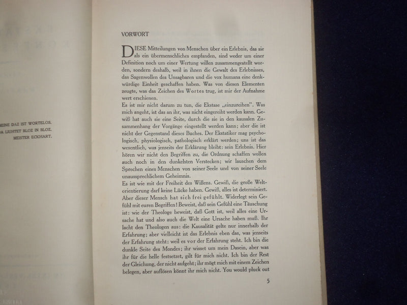 1921 EKSTATISCHE KONFESSIONEN HARDCOVER BOOK VON MARTIN BUBER - GERMAN - KD 9018