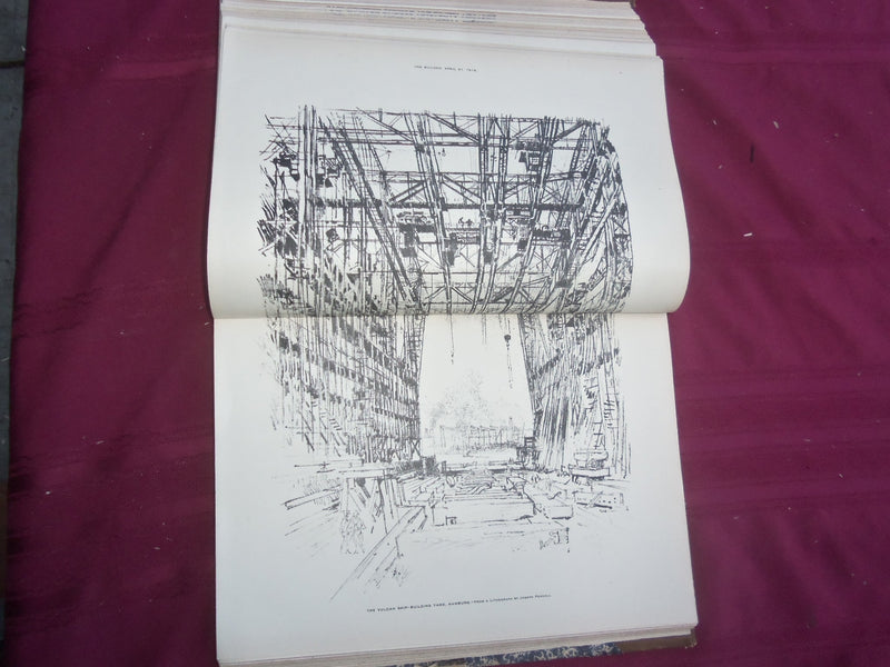 1916 JAN-DEC THE BUILDER U. K. MAGAZINE BOUND VOLUMES - 2 VOLS - FOLD OUTS- C 38