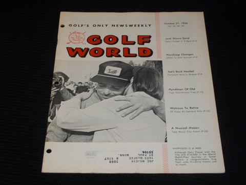 1966 OCTOBER 21 GOLF WORLD MAGAZINE - GARY & VIVIENNE PLAYER COVER - E 7299