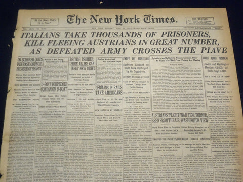 1918 JUNE 25 NEW YORK TIMES - ITALIANS TAKE THOUSANDS OF PRISONERS - NT 9095
