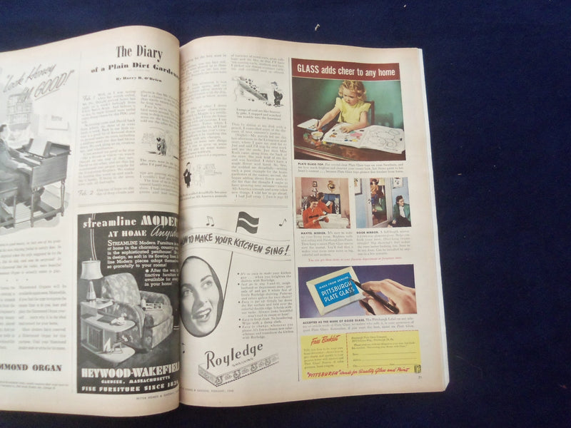 1945 FEBRUARY BETTER HOMES & GARDENS MAGAZINE -COCA-COLA AD BACK COVER- SP 6118E