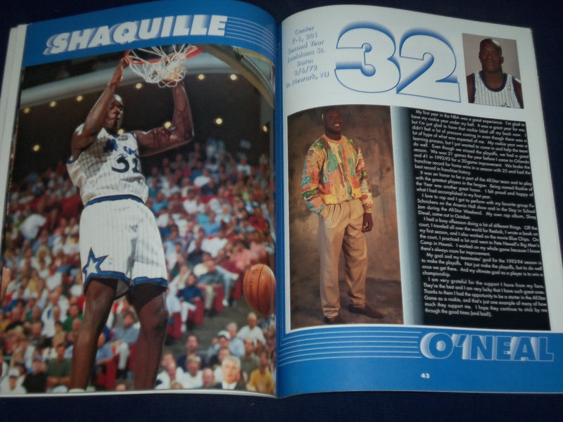 1993-1994 FEEL THE MAGIC ORLANDO MAGIC OFFICIAL TEAM YEARBOOK - PHOTOS - J 388