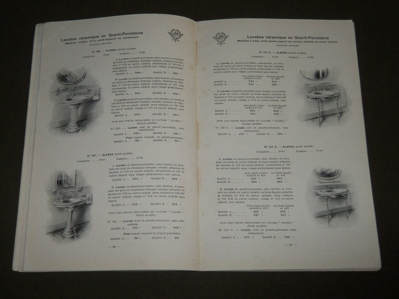 1908 JANUARY JACOB DELAFON & CIE APPAREILS SANITAIRES FRENCH CATALOGUE - FR 578