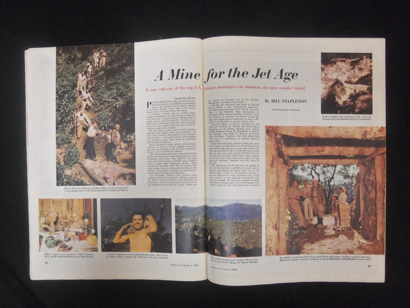 1955 MARCH 4 COLLIER'S MAGAZINE- GREGORY PECK FIGHTS THE WHALE MOBY DICK-ST 4526