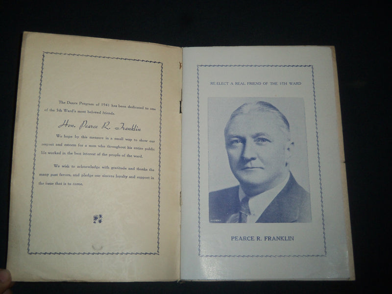 1941 FIFTH WARD REPUBLICAN CLUB ANNUAL DINNER AND DANCE PROGRAM - J 3985