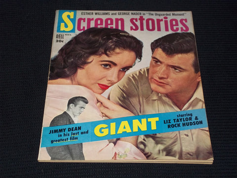 1956 NOVEMBER SCREEN STORIES MAGAZINE - ROCK HUDSON LIZ TAYLOR COVER - E 15857