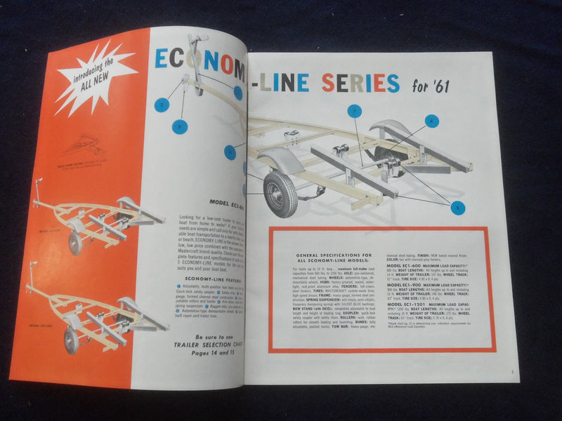 1961 MASTERCRAFT BOAT TRAILERS CATALOG - J 8407