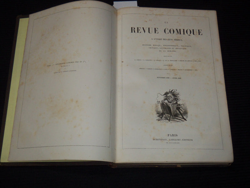 1848-1849 REVUE COMIQUE FRENCH MAGAZINE BOUND VOLUME - NICE ILLUS. - KD 879E