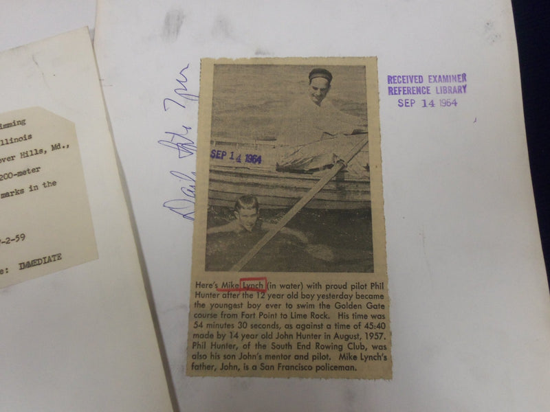 1930'S - 1970'S SWIMMING & ROWING WIRE PHOTOS LOT OF 12 - STAMPED - J 1796