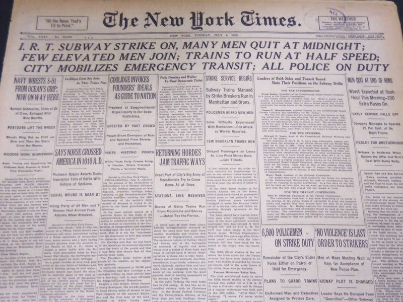 1926 JULY 6 NEW YORK TIMES - SAYS NORSE CROSSED AMERICA IN 1010 A. D. - NT 5093