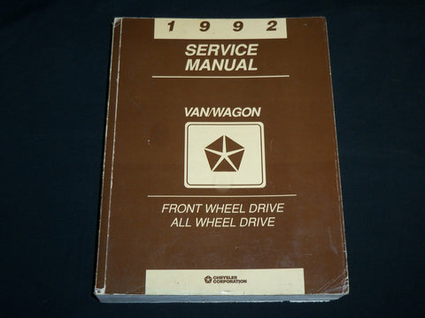 1992 CHRYSLER VAN/WAGON FWD & AWD SERVICE MANUAL - 25 SECTIONS - R 703S