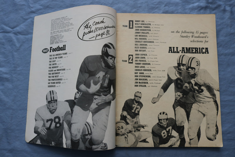 1957 STANLEY WOODWARD'S FOOTBALL MAGAZINE - BOBBY COX COVER - ST 5506U